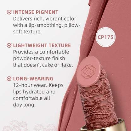 Catkin Semi-Matte Lipstick – Hydrating High-Impact Color with Vitamin E & Avocado Oil, Shade 175 | Long-Lasting Matte Finish