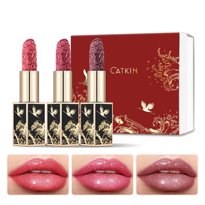 Catkin Lipstick Gift Set for Women — 3-Piece Matte, Hydrating Lip Colors