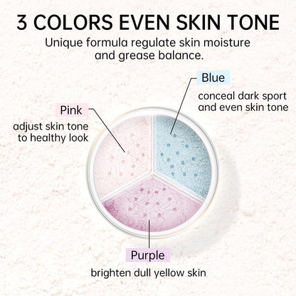 CATKIN Loose Setting Powder – Translucent Matte Finishing Powder, 3-Color Tone Balancing, Oil Control, Velour Puff (0.42oz, C04 Matte for Dry Skin)
