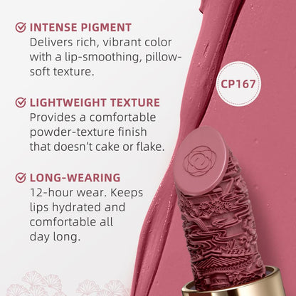 Catkin Semi-Matte Lipstick 167 | Hydrating High-Impact Color with Vitamin E & Avocado Oil