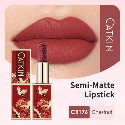Catkin Semi-Matte Lipstick – Hydrating Color with Vitamin E & Avocado Oil