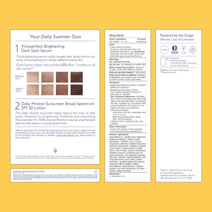 Caudalie Vinoperfect Brightening Serum + Vinosun SPF 50 Daily Mineral Sunscreen Set