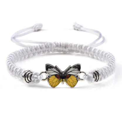 Adjustable Couple Butterfly Buckle Braided Bracelet