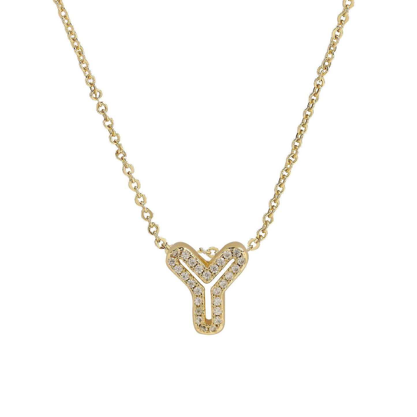 Gold-Plated A–Z English Letter Pendant Necklace