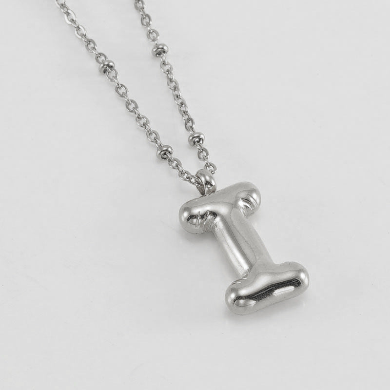 Bubble Letter Pendant Necklace A-Z