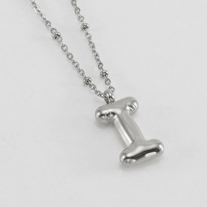 Bubble Letter Pendant Necklace A-Z