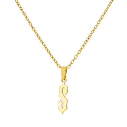 Funky A-Z Letter Pendant Necklace