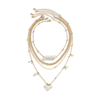 Multi-Layer Sweet Cool Suit Pearl Necklace