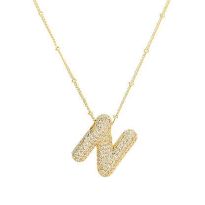 Bubble Balloon A-Z Letter Pendant Necklace