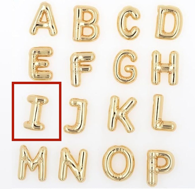 Glossy A-Z Letter Copper Pendant
