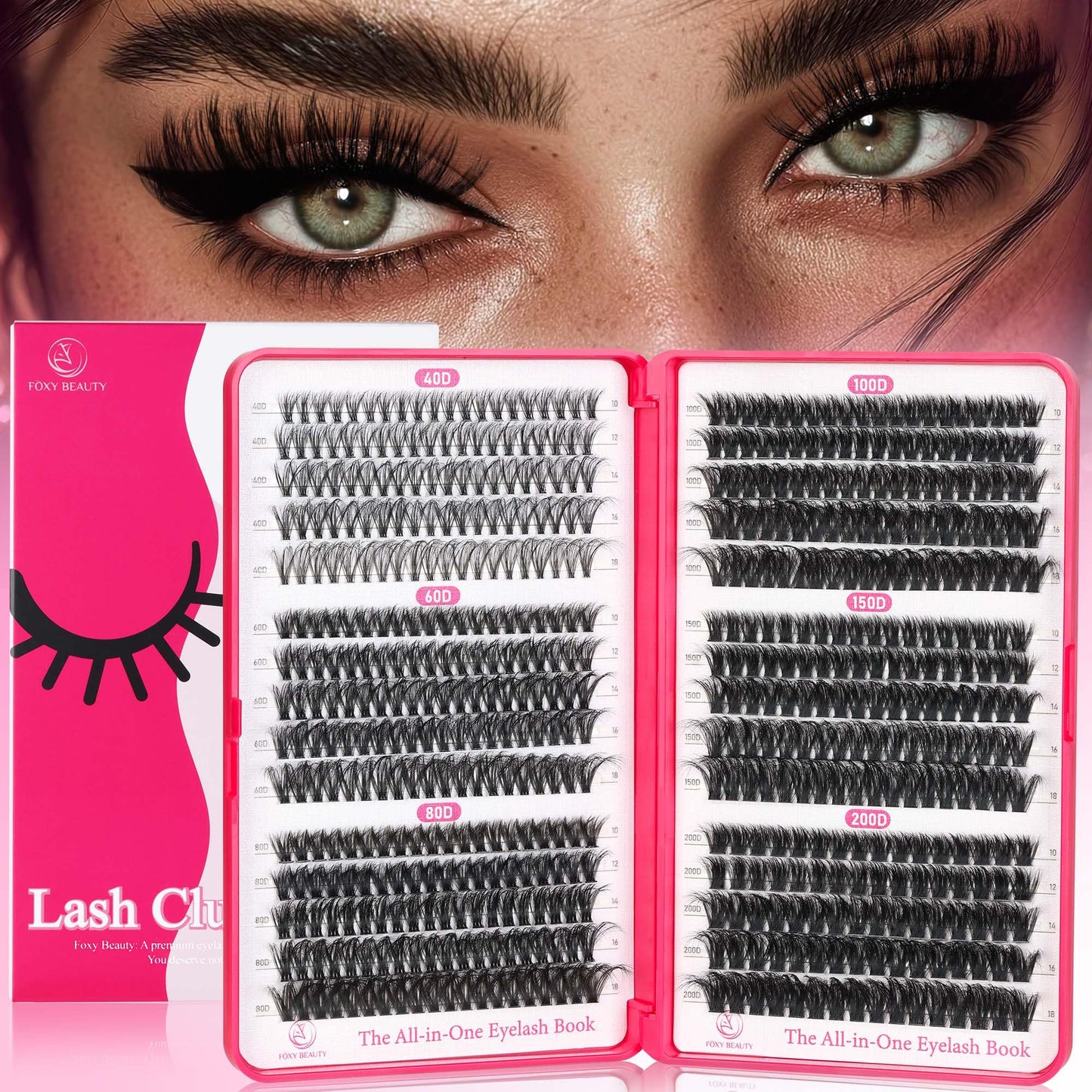 CCODDY Bombshell Plus 570Pcs Fluffy Lash Clusters – 200D Volume, D-Curl, DIY Home Lash Extensions (10–18mm)