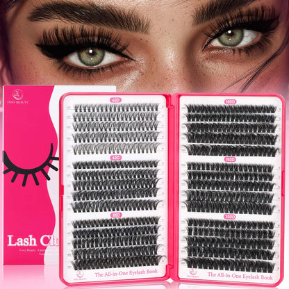 CCODDY Bombshell Plus 570Pcs Fluffy Lash Clusters – 200D Volume, D-Curl, DIY Home Lash Extensions (10–18mm)