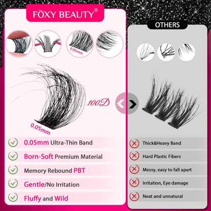 CCODDY Fluffy Lash Clusters Kit — 640 Pcs, 11-18mm, D Curl Lash Extensions