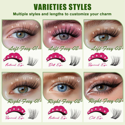 CCODDY Lash Clusters Kit 432 Pcs – D Curl Biodegradable Lashes for DIY Home Extensions