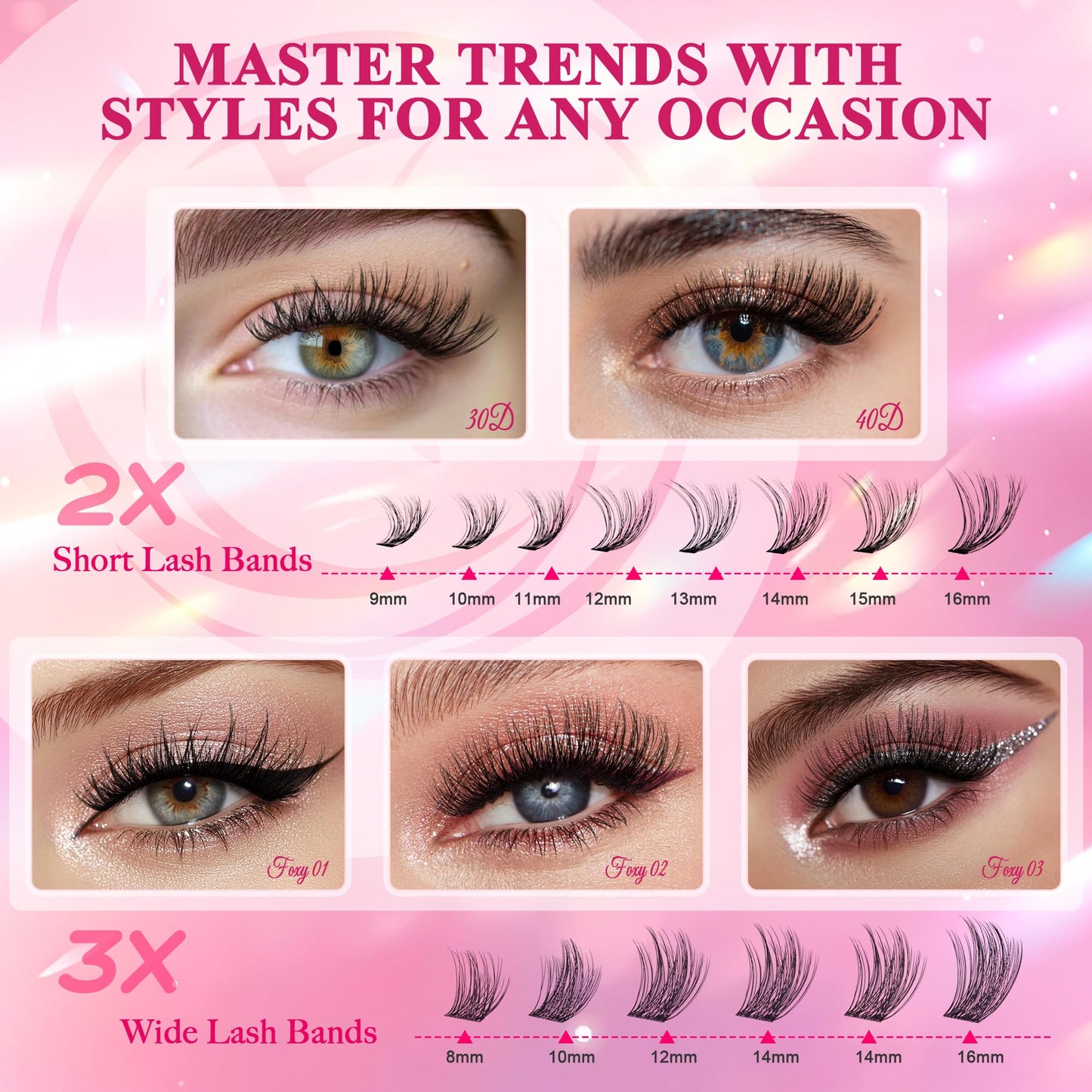 CCODDY Lash Clusters Kit 536PCS – Wispy Natural D-Curl Lashes for DIY At-Home Extensions