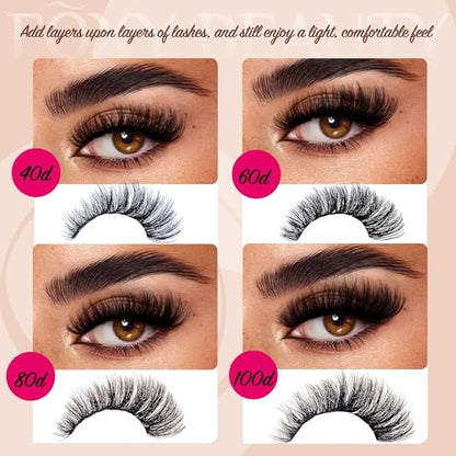 CCODDY Lash Clusters Fluffy Lashes Kit – 40D60D80D100D, D Curl, 10–18mm, Ultra-Thin Band