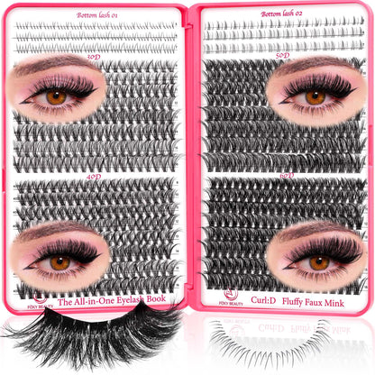 CCODDY Lash Clusters 9-16mm + 5-7mm Bottom Lashes DIY Kit | D Curl 30D-60D
