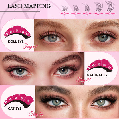 CCODDY Nova Lash Clusters Kit 360 Pcs – Natural Look, 8-16mm DIY Lash Extensions
