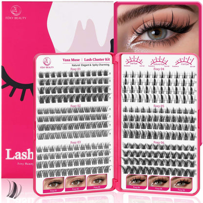 CCODDY Vasa Muse Lash Clusters – Wispy Natural & Manga Spiky, Wide Invisible Band (10–16mm)