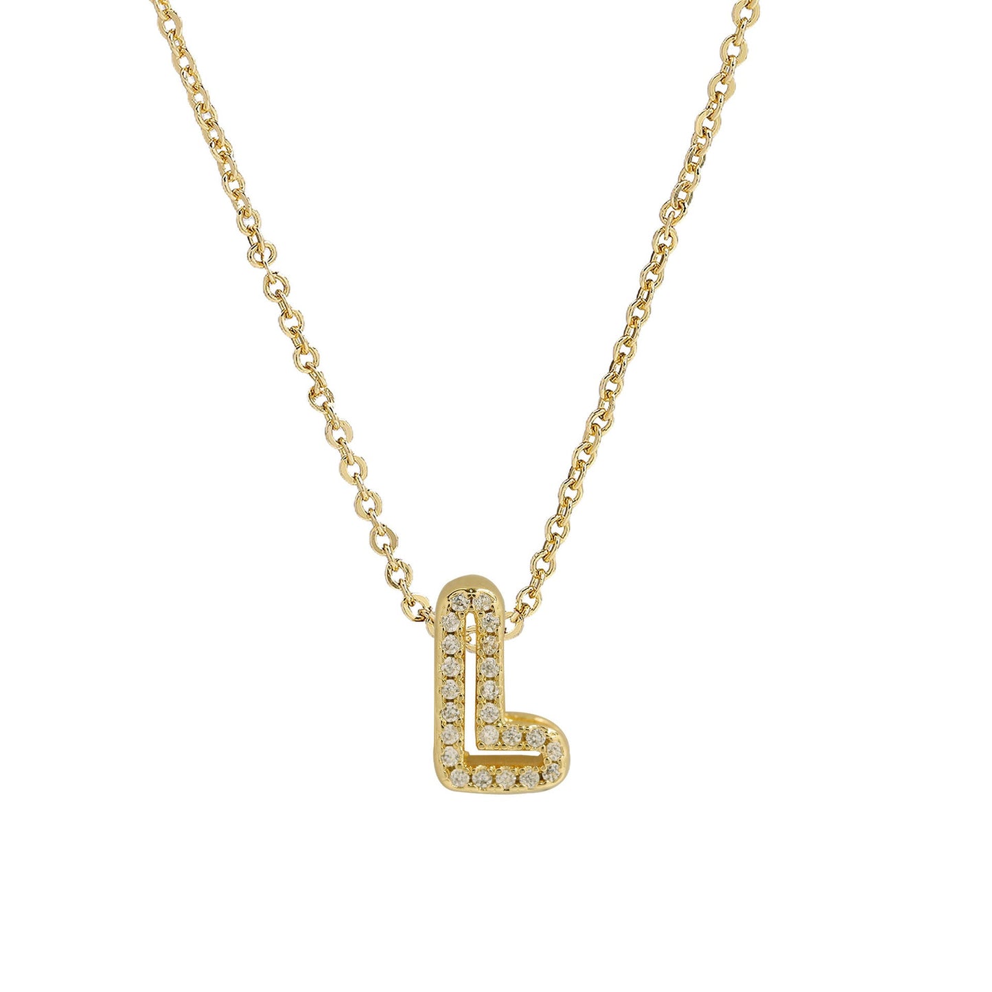 Gold-Plated A–Z English Letter Pendant Necklace