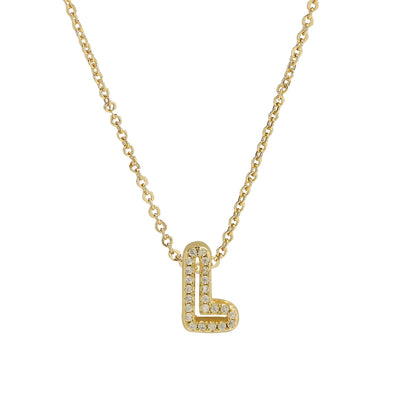 Gold-Plated A–Z English Letter Pendant Necklace