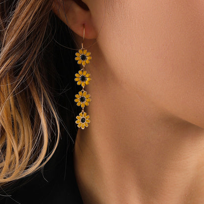 Little Daisy Drop Oil Earrings