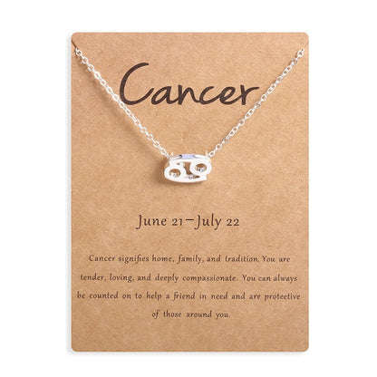 12 Zodiac Sign Constellation Pendant Necklace