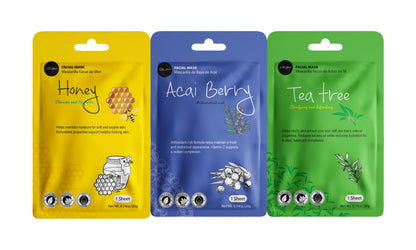 Celavi Essence Facial Sheet Masks Variety Set | Authentic Korean Moisturizing Skincare