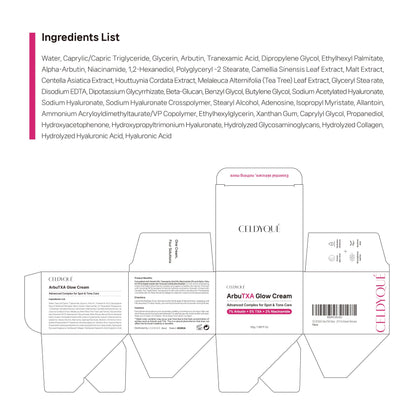 CELDYQUE Arbutin 7% + Tranexamic 5% + Niacinamide 2% Intensive Tone Care Cream