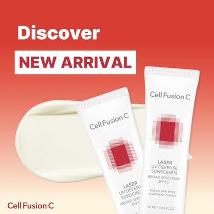 Cell Fusion C Laser UV Defense SPF 50 Sunscreen – PDRN & 6 Ceramides, Soft Matte Finish, 50 ml