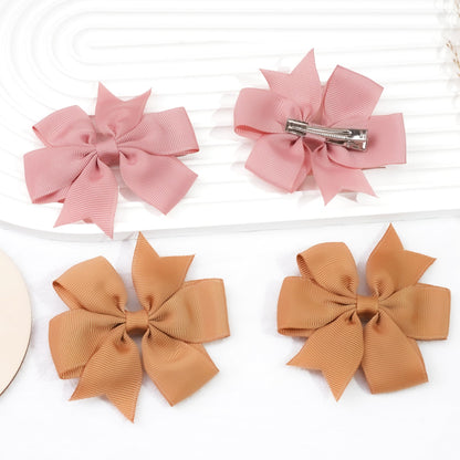 CÉLLOT 80-Pcs 3.5-Inch Pinwheel Grosgrain Ribbon Bows with Alligator Clips – Hair Accessories Set for Girls