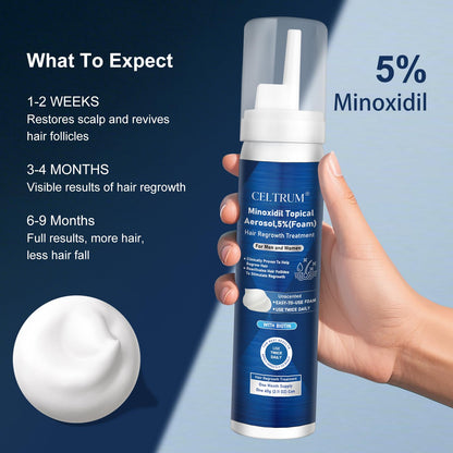 Celtrum 5% Minoxidil Foam for Men & Women — 8.44 oz (4-Month Supply) with Biotin