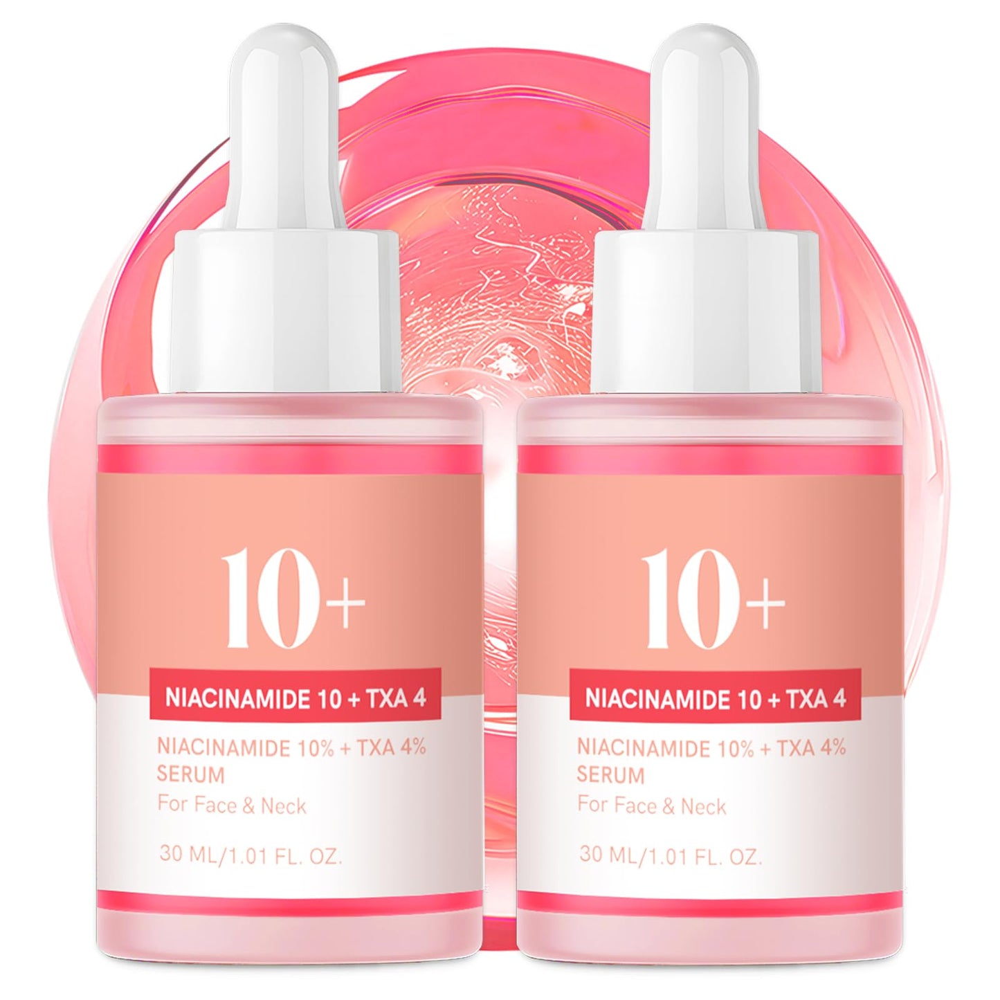 CEMSAZORL Niacinamide Serum 10% + TXA 4% for Face, 2-Pack Tranexamic Hyaluronic Acid Serum, 30ml