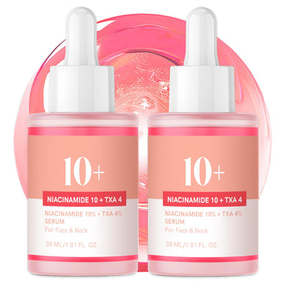 CEMSAZORL Niacinamide Serum 10% + TXA 4% for Face, 2-Pack Tranexamic Hyaluronic Acid Serum, 30ml