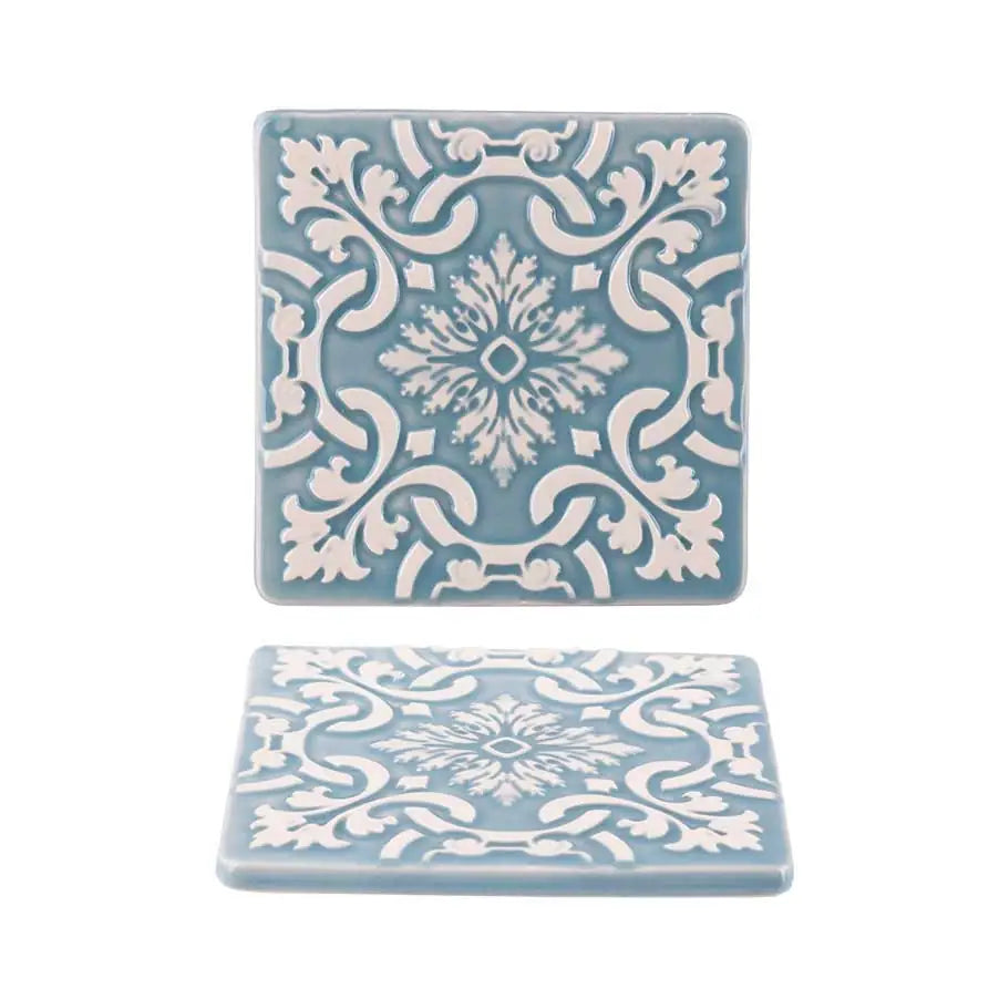 Set of 2 Ceramic Coasters Azulejo | Blue