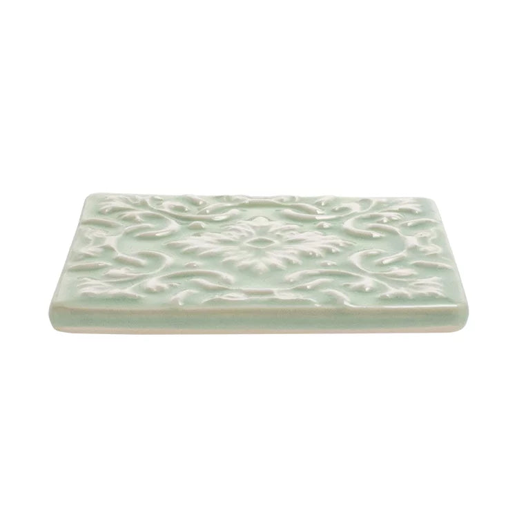 Set of 2 Ceramic Coasters Azulejo | Mint Green