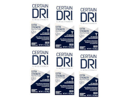 Certain Dri Anti-Perspirant Solid 1.7 oz – Pack of 6 | Long-Lasting Sweat Protection