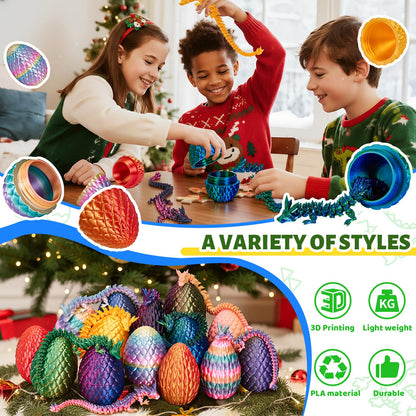 Cessfle 12-Inch Prefilled Easter Egg – 3D Printed Crystal Dragon Inside | Articulated Fidget Toy