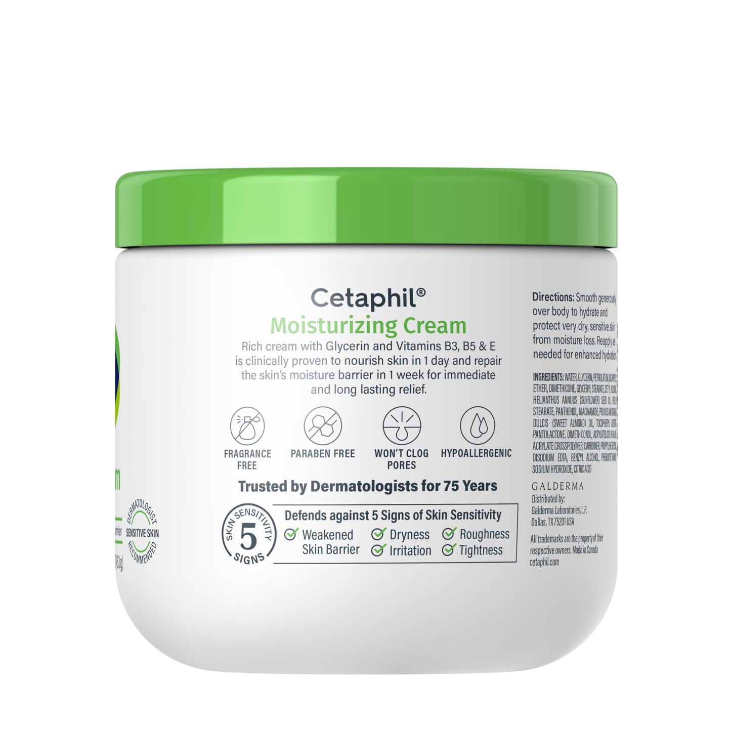 Cetaphil Face & Body Moisturizing Cream – Hydrating, Fragrance Free, 16 oz (2 Pack)