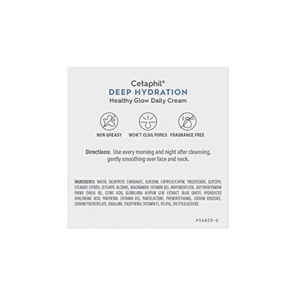 Cetaphil Deep Hydration Healthy Glow Daily Face Cream – 1.7 oz, Fragrance Free for Sensitive Skin