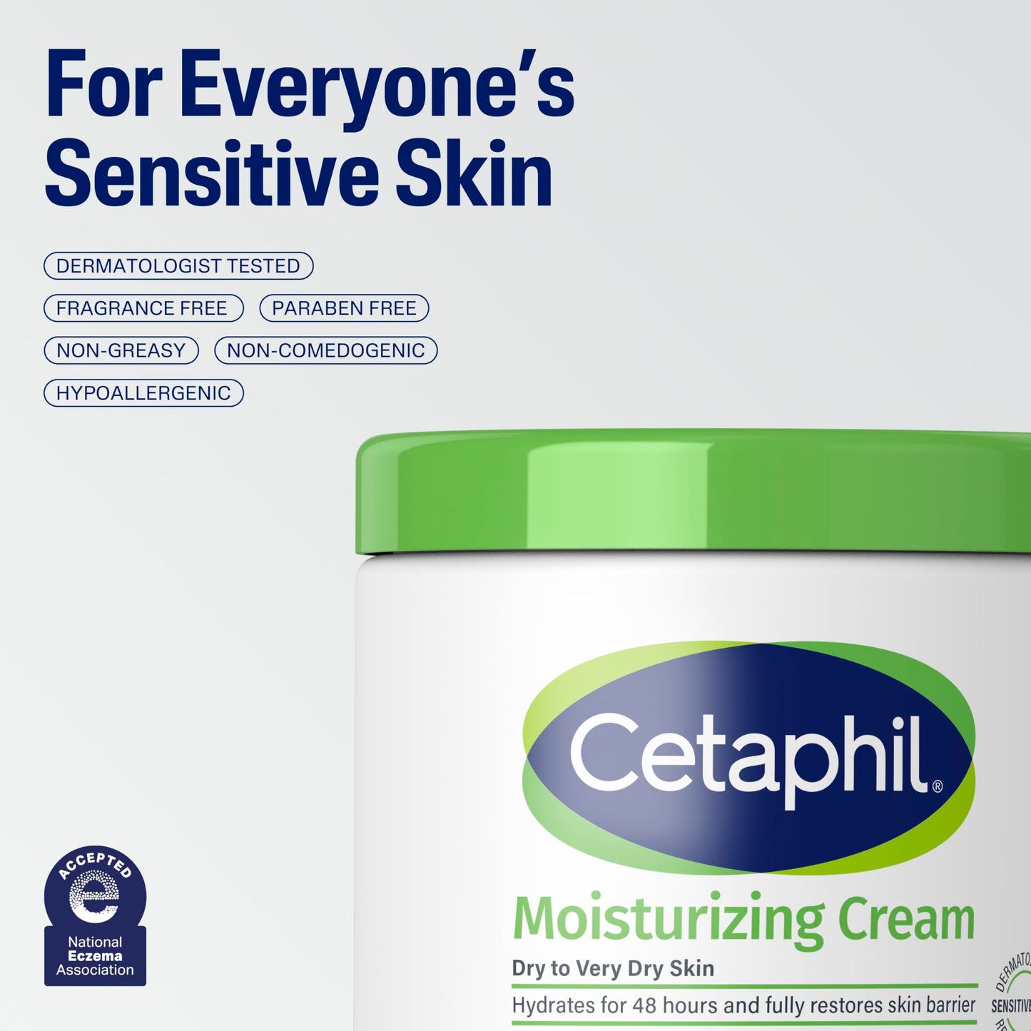 Cetaphil Face & Body Moisturizing Cream – Hydrating, Fragrance Free, 16 oz (2 Pack)