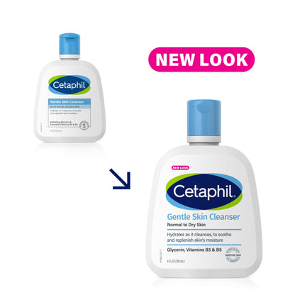 Cetaphil Gentle Skin Cleanser – Hydrating, Fragrance-Free Face Wash for Sensitive Skin (4 oz, 3 Pack)