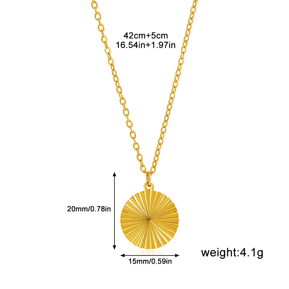 Round, Heart, Square, or Bow Design with Water Wave Chain Necklace