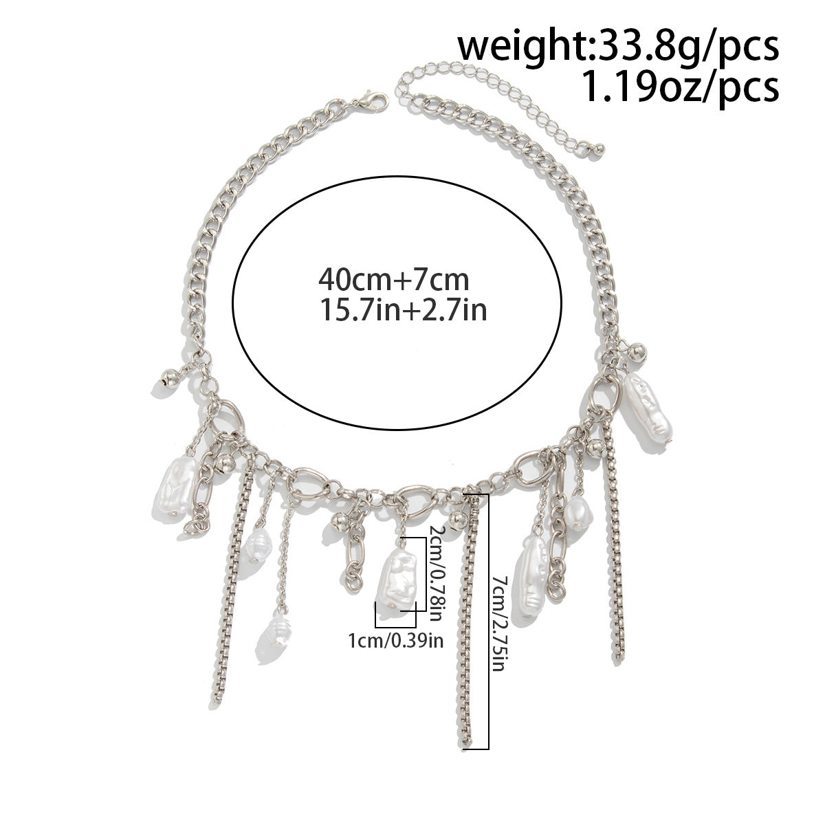 Metal Star Moon Tassel Necklace