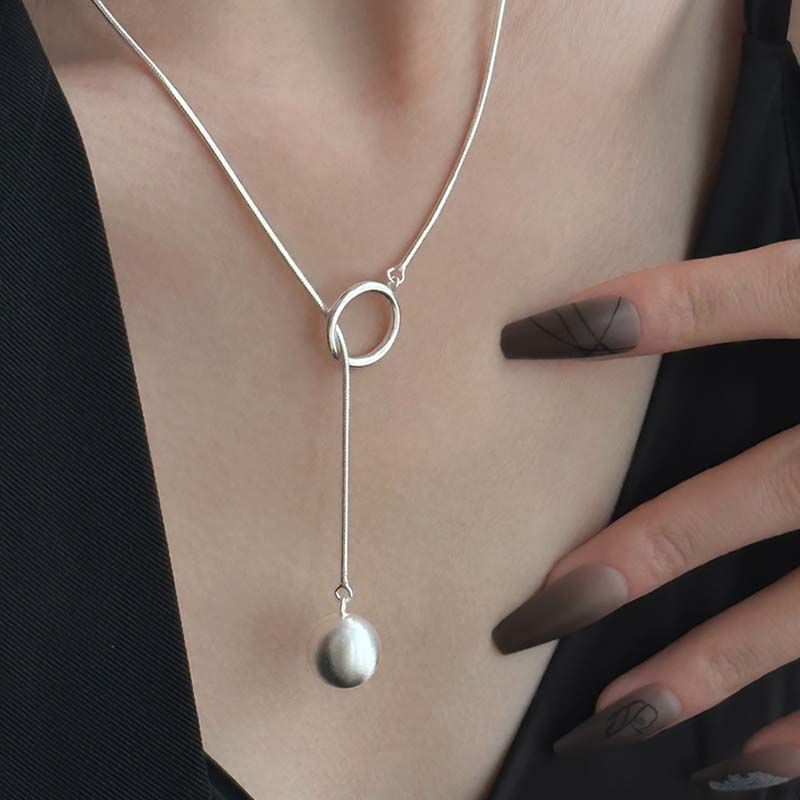 Round Ball Ring Long Necklace
