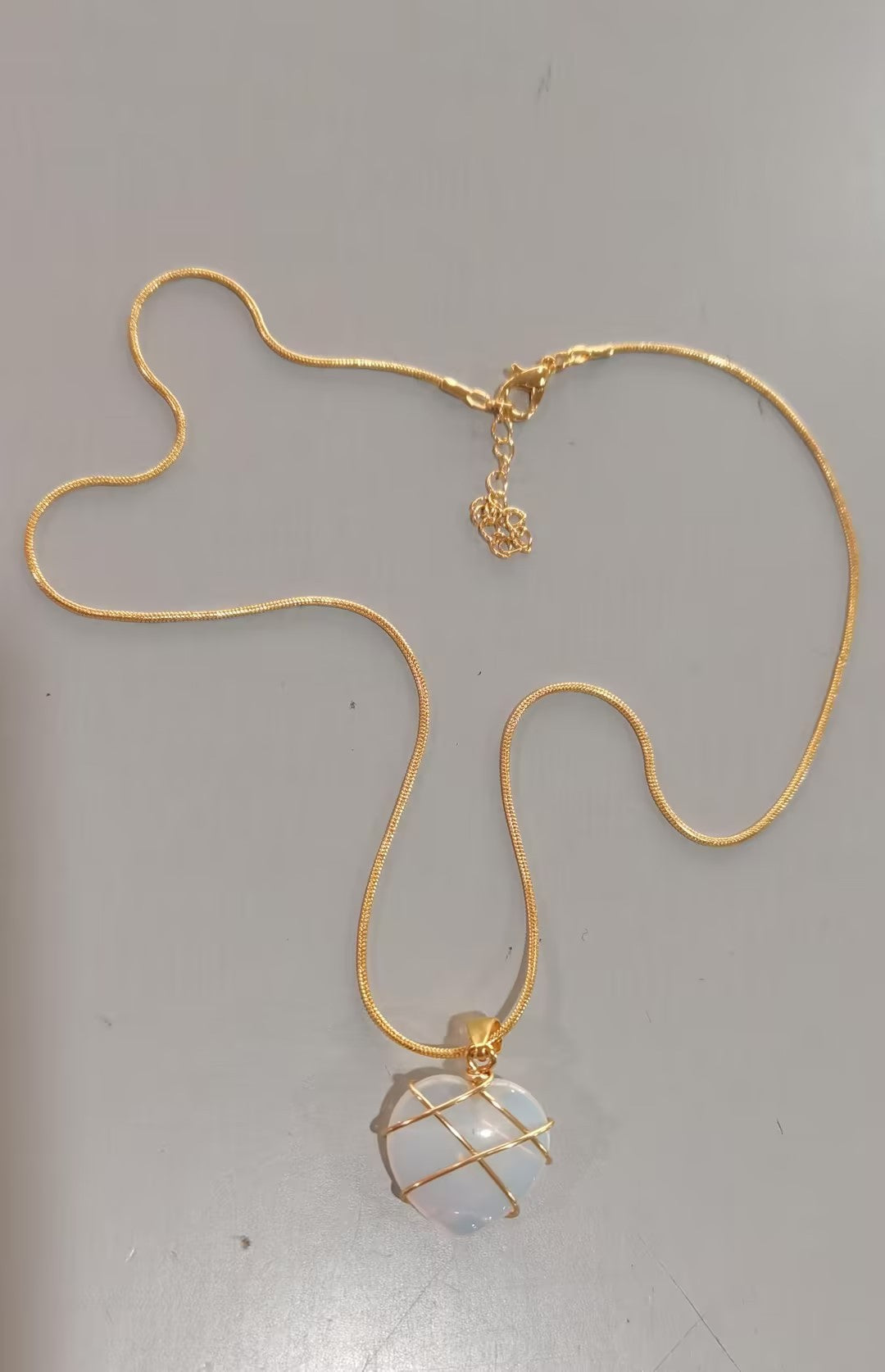 Heart Shaped Barbie Moonstone Necklace
