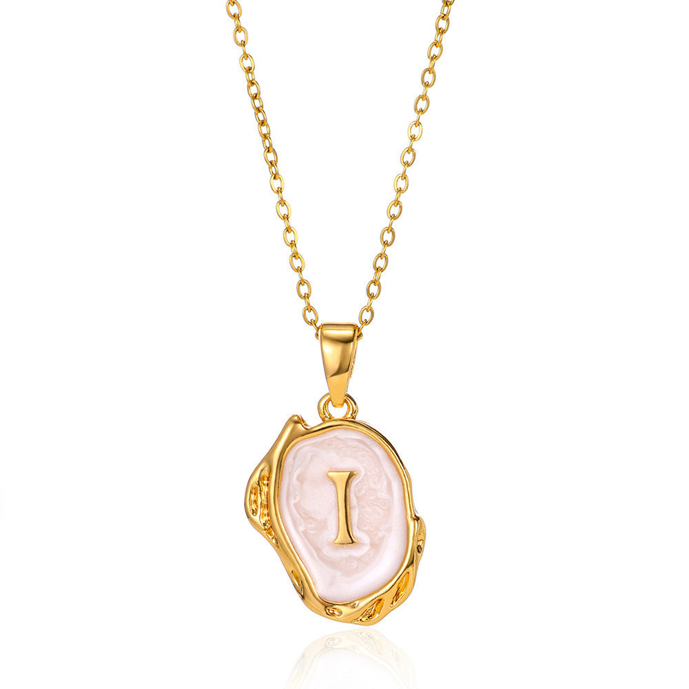 26 Letters Drop Oil Three Dimensional Necklace