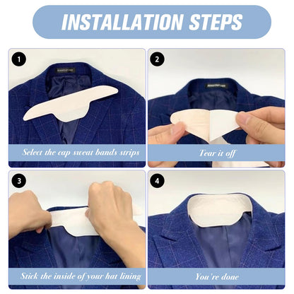 CFGROW Collar Protector Sweat Pads – 80 Disposable Self-Adhesive Neck Liners for Stay-Dry Shirts