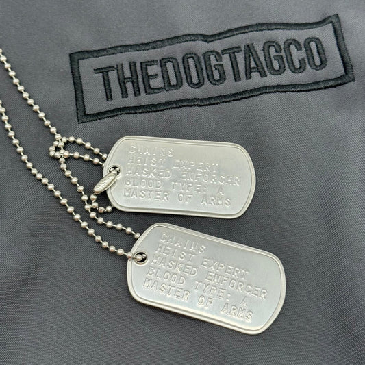 'CHAINS' Inspired US Military DOG TAGS- Collector's Pendant Necklace Cosplay Prop