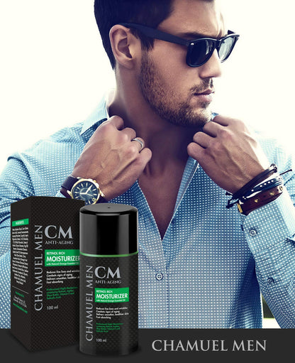 CHAMUEL MEN Daily Face Cream with 2.5% Retinol – Overnight Anti-Aging Moisturizer for Men